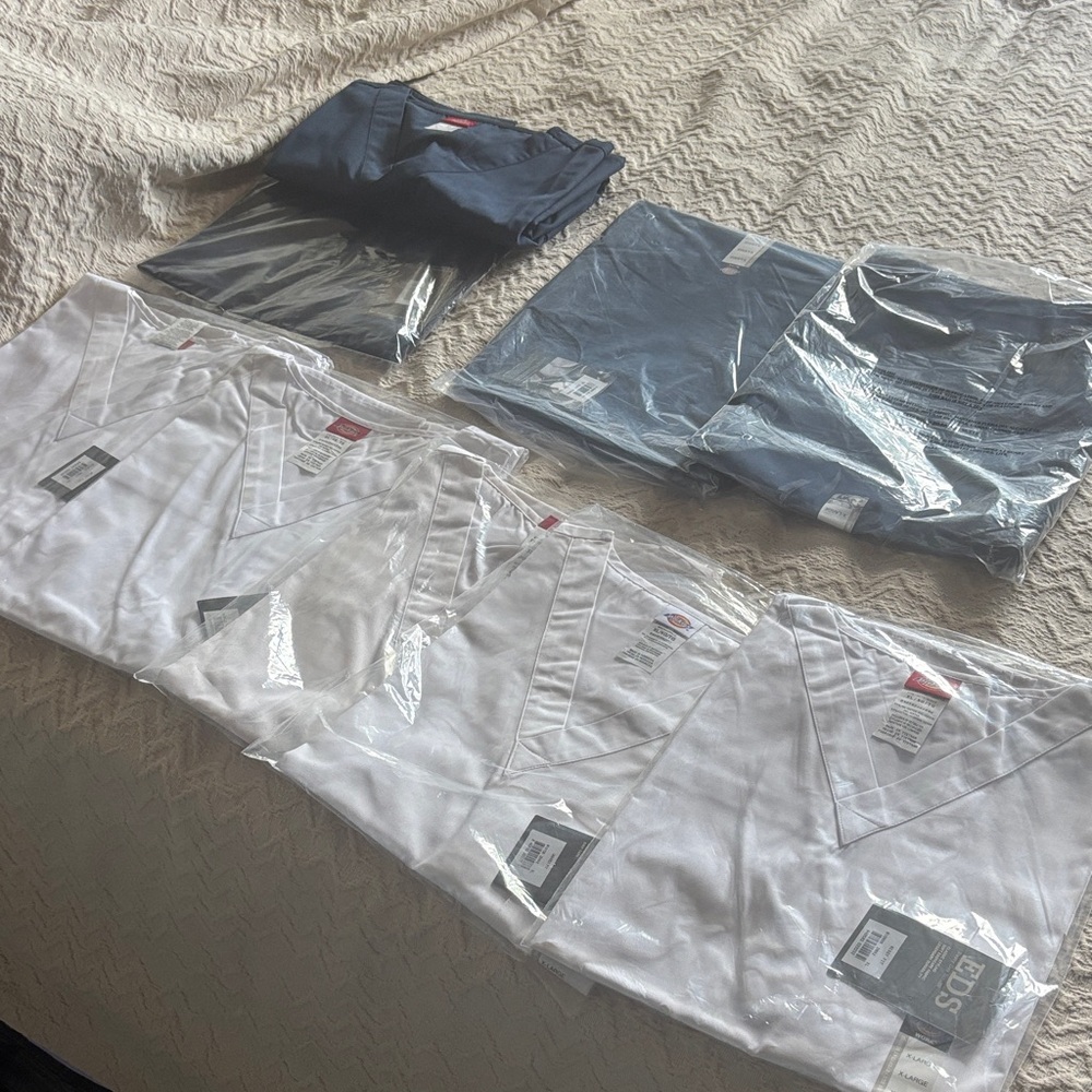 Dickies Men's Short Sleeve Tees - White and Navy